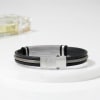 Shop Personalized Jazzy Black Silicone Bracelet For Men