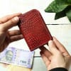 Shop Personalized Leather Card Holder with Croc Embossing