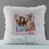 Gift Personalized LED Fur Cushion for Mom