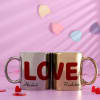 Personalized Love Golden & Silver Metallic Couple Mugs Online