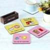 Buy Personalized Love You Coasters With Wooden Stand