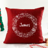 Gift Personalized Maroon Xmas Cushion Cover