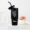 Shop Personalized Matte Black Floral Tumbler for Her