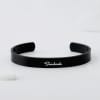 Gift Personalized Men's Black Cuff Bracelet
