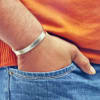 Buy Personalized Men's Cuff Bracelet - Matte Silver