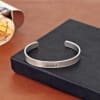 Gift Personalized Men's Cuff Bracelet - Matte Silver
