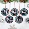 Personalized Merry Christmas Wreath Ornament - Set Of 5 Online