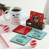 Personalized Merry Coasters with Stand And Mug Online