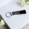 Personalized Metal Keychain with Leatherette Strap Online