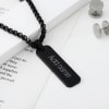 Gift Personalized Metal Pendant Chain With Rhodium Finish Cuff Bracelet Set