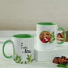 Personalized Mug Set with Green Handles Online