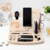 Personalized Multi-compartment Wooden Desk Organiser Online