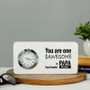 Personalized Papa Special Wooden Table Clock Online