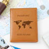 Buy Personalized Passport Cover And Luggage Tag Combo - Tan