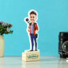 Gift Personalized Photographer Caricature with Wooden Stand