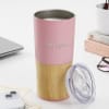 Gift Personalized Pink Tumbler With Wooden Base