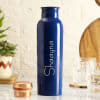 Gift Personalized Premium Enamel Coated Copper Water Bottle - Blue