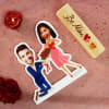 Buy Personalized Proposal Caricature with Wooden Stand