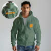 Personalized Proud Brother Unisex Zipper Hoodie - Sage Green Online