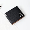 Gift Personalized PU Leather Black Bifold Wallet For Him