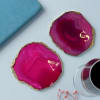 Gift Personalized Purple Agate Stone Coasters