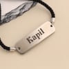 Gift Personalized Rectangle Bracelet - Silver Grey
