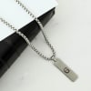Gift Personalized Rectangle Pendant - Silver Grey