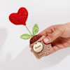 Buy Personalized Red Crochet Heart In Pot