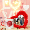 Personalized Red Heart Cushion with Heart-Handle Mug Online