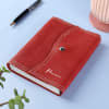 Gift Personalized Red Leather Journal