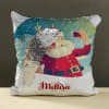 Gift Personalized Santa Selfie Sequins Cushion