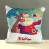 Personalized Santa Selfie Sequins Cushion Online