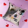 Gift Personalized Sequin Bestie Minnie Mouse Cushion