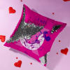 Gift Personalized Sequin Disney Pink Cushion