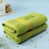 Shop Personalized Set of 2 Lime Green Bath Towels