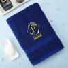 Gift Personalized Set of 2 Poppy  Royal Blue Bath Towels