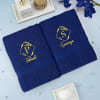 Personalized Set of 2 Poppy  Royal Blue Bath Towels Online
