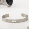 Buy Personalized Silver Cuff Bracelet And Luxurious Perfume Raksha Bandhan Combo