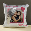 Gift Personalized  Silver Sequin Cushion for Mom