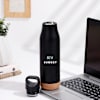 Gift Personalized Sleek Black Metal Water Bottle