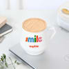 Shop Personalized Smile Ceramic Mug With Bamboo Lid