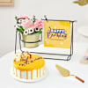 Personalized Sunny Cake With Birthday Swing Planter Online