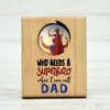 Personalized Superhero Dad Photo Frame in Wood Online