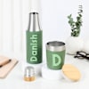 Gift Personalized Sustainable Water Bottle And Mug Combo - Green