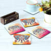 Buy Personalized Traditional Elephant Design Coaster Set with Stand