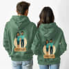 Gift Personalized Unisex Sibling Zipper Hoodies - Sage Green