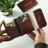 Gift Personalized Unisex Trifold Leather Wallet