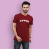 Personalized V-Day Cotton Tee for Men - Maroon Online