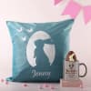 Personalized Velvet Easter Cushion with Chocolate & Mug Online