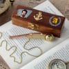 Gift Personalized Vintage Nautical Boatswain's Pipe in Wooden Box